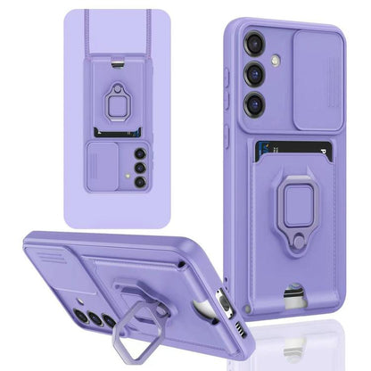 Sliding Camshield Magnetic Card Holder Silicone Phone Case, For Samsung Galaxy A16, For Samsung Galaxy S25+ 5G, For Samsung Galaxy S25 Ultra 5G, For Samsung Galaxy A06