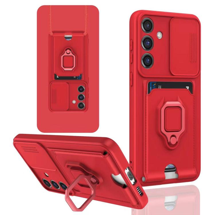Sliding Camshield Magnetic Card Holder Silicone Phone Case, For Samsung Galaxy A16, For Samsung Galaxy S25+ 5G, For Samsung Galaxy S25 Ultra 5G, For Samsung Galaxy A06