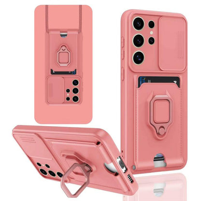 Sliding Camshield Magnetic Card Holder Silicone Phone Case, For Samsung Galaxy A16, For Samsung Galaxy S25+ 5G, For Samsung Galaxy S25 Ultra 5G, For Samsung Galaxy A06