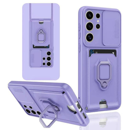 Sliding Camshield Magnetic Card Holder Silicone Phone Case, For Samsung Galaxy A16, For Samsung Galaxy S25+ 5G, For Samsung Galaxy S25 Ultra 5G, For Samsung Galaxy A06