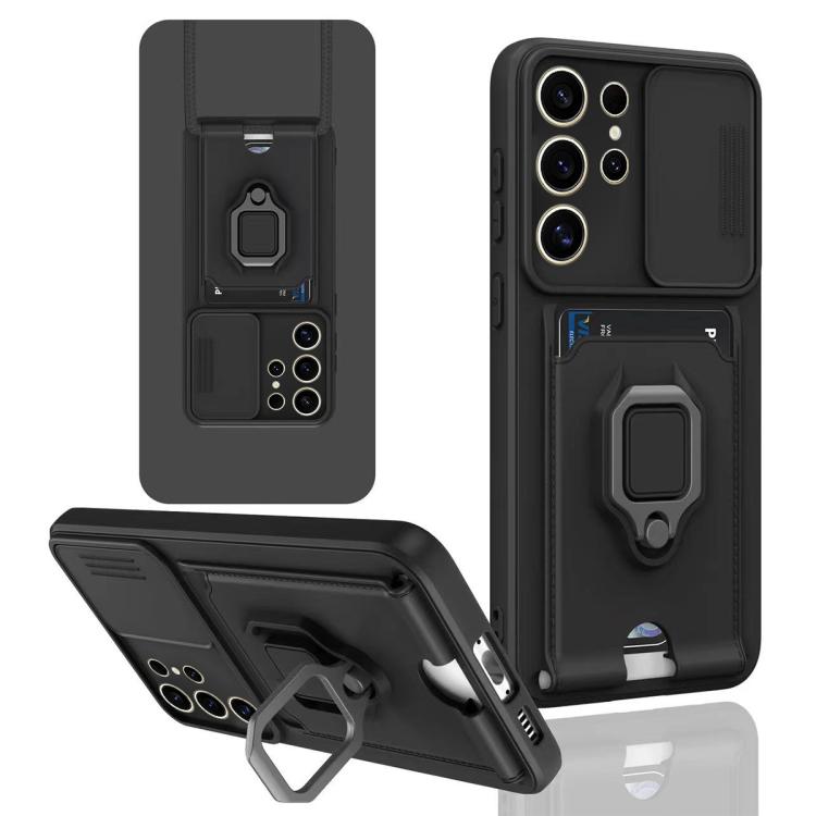 Sliding Camshield Magnetic Card Holder Silicone Phone Case, For Samsung Galaxy A16, For Samsung Galaxy S25+ 5G, For Samsung Galaxy S25 Ultra 5G, For Samsung Galaxy A06