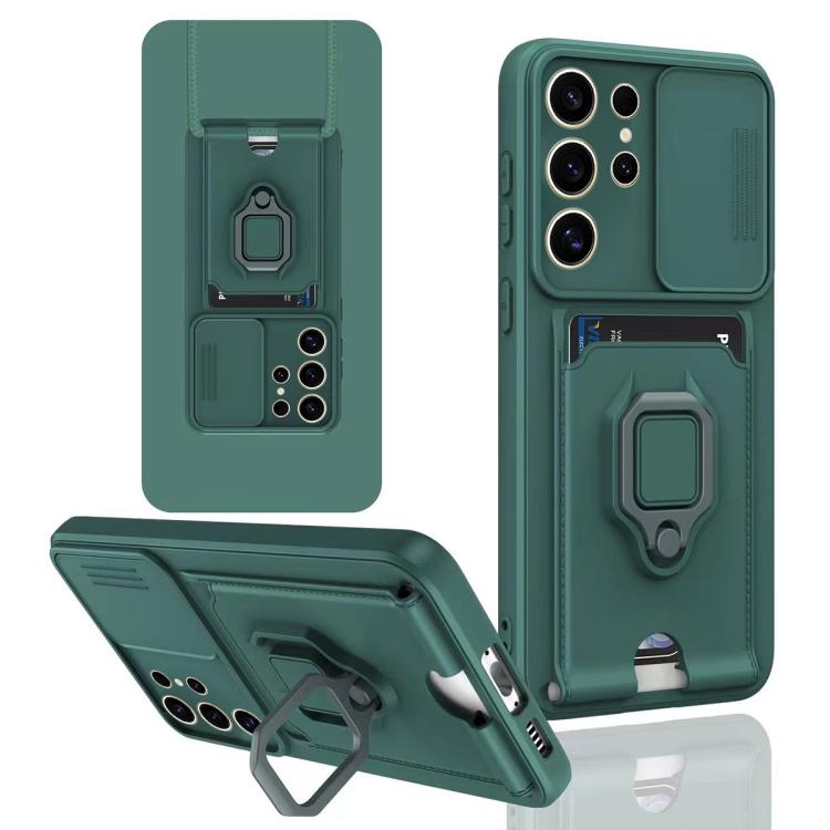 Sliding Camshield Magnetic Card Holder Silicone Phone Case, For Samsung Galaxy A16, For Samsung Galaxy S25+ 5G, For Samsung Galaxy S25 Ultra 5G, For Samsung Galaxy A06