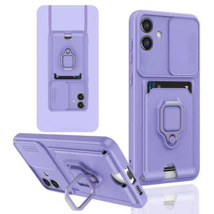 Sliding Camshield Magnetic Card Holder Silicone Phone Case, For Samsung Galaxy A16, For Samsung Galaxy S25+ 5G, For Samsung Galaxy S25 Ultra 5G, For Samsung Galaxy A06