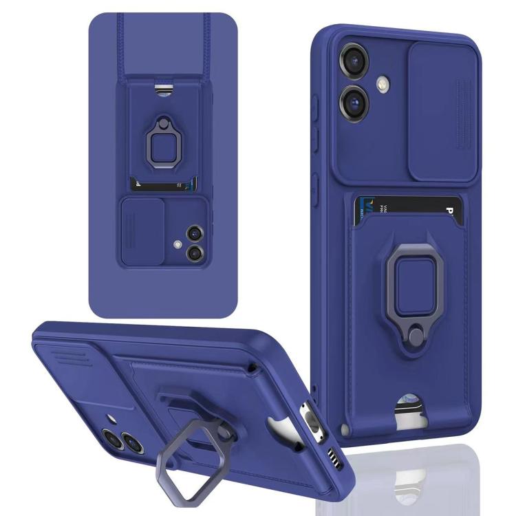 Sliding Camshield Magnetic Card Holder Silicone Phone Case, For Samsung Galaxy A16, For Samsung Galaxy S25+ 5G, For Samsung Galaxy S25 Ultra 5G, For Samsung Galaxy A06