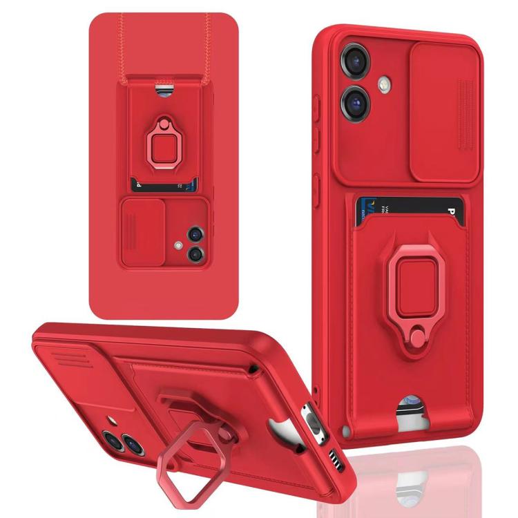 Sliding Camshield Magnetic Card Holder Silicone Phone Case, For Samsung Galaxy A16, For Samsung Galaxy S25+ 5G, For Samsung Galaxy S25 Ultra 5G, For Samsung Galaxy A06