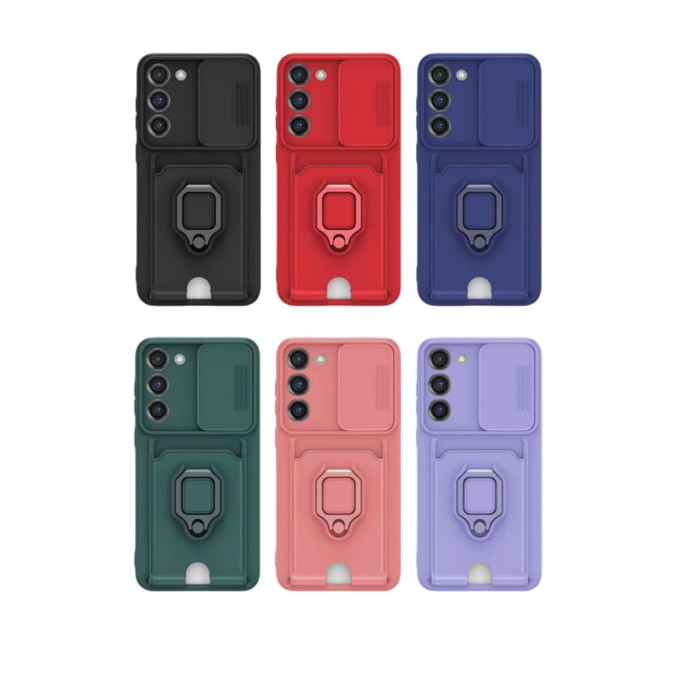 Sliding Camshield Magnetic Card Holder Silicone Phone Case, For Samsung Galaxy A13 5G, For Samsung Galaxy A32 4G, For Samsung Galaxy A23 4G / 5G