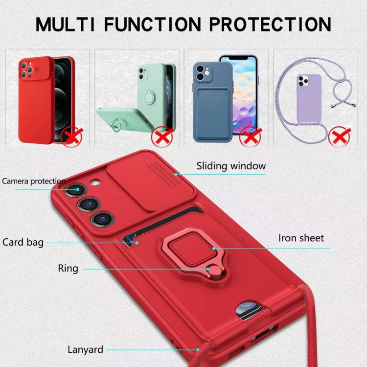 Sliding Camshield Magnetic Card Holder Silicone Phone Case, For Samsung Galaxy S25 Edge 5G, For Samsung Galaxy A56 5G, For Samsung Galaxy A26 5G, For Samsung Galaxy A36 5G