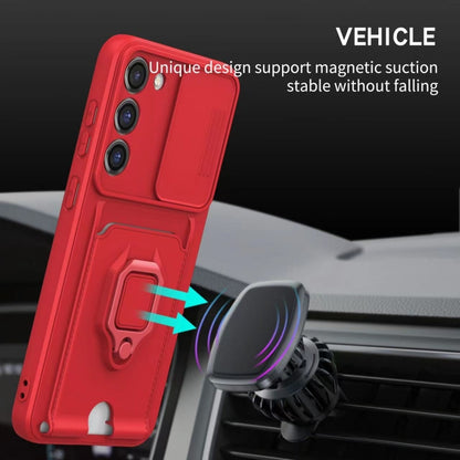 Sliding Camshield Magnetic Card Holder Silicone Phone Case, For Samsung Galaxy A13 5G, For Samsung Galaxy A32 4G, For Samsung Galaxy A23 4G / 5G