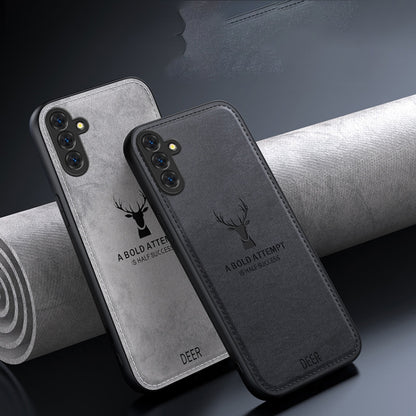 Deer Head Cloth Skin All-inclusive Phone Case, For Samsung Galaxy S24 FE 5G