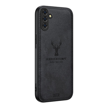 Deer Head Cloth Skin All-inclusive Phone Case, For Samsung Galaxy S25 Edge 5G, For Samsung Galaxy A56 5G, For Samsung Galaxy A26 5G, For Samsung Galaxy A36, For Samsung Galaxy S25 5G, For Samsung Galaxy S25+ 5G, For Samsung Galaxy S25 Ultra 5G         ...