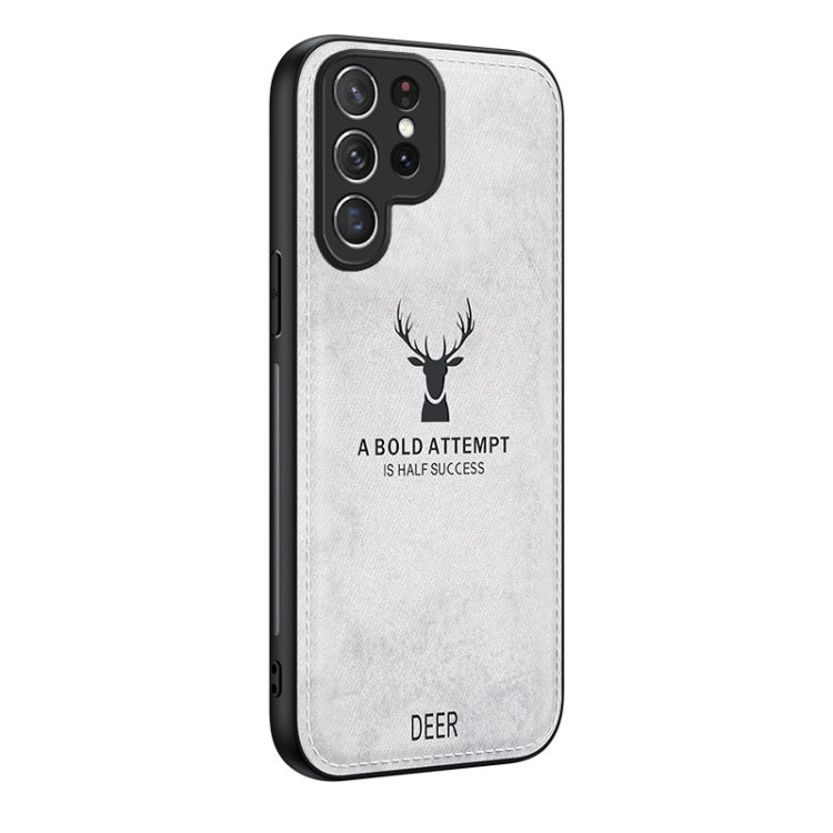 Deer Head Cloth Skin All-inclusive Phone Case, For Samsung Galaxy S25 Edge 5G, For Samsung Galaxy A56 5G, For Samsung Galaxy A26 5G, For Samsung Galaxy A36, For Samsung Galaxy S25 5G, For Samsung Galaxy S25+ 5G, For Samsung Galaxy S25 Ultra 5G         ...