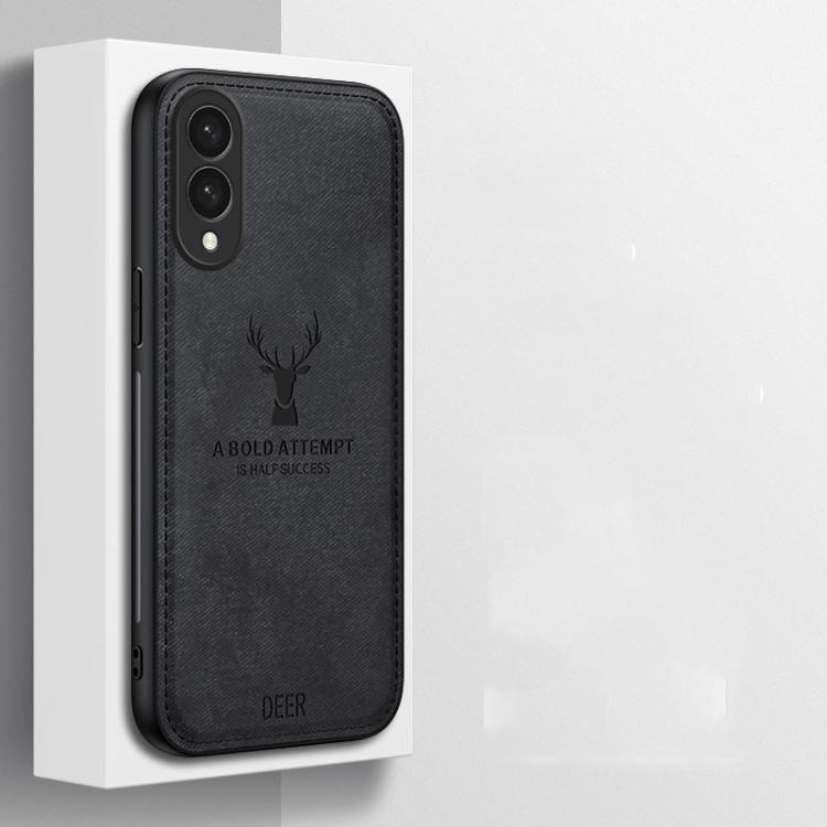 Deer Head Cloth Skin All-inclusive Phone Case, For Samsung Galaxy S25 Edge 5G, For Samsung Galaxy A56 5G, For Samsung Galaxy A26 5G, For Samsung Galaxy A36, For Samsung Galaxy S25 5G, For Samsung Galaxy S25+ 5G, For Samsung Galaxy S25 Ultra 5G         ...