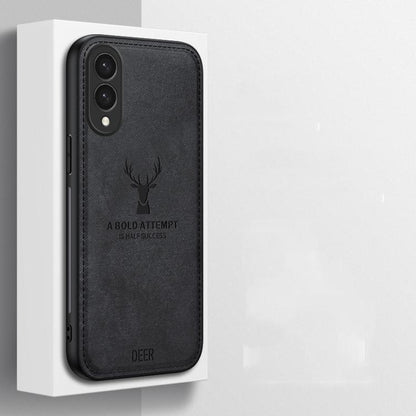 Deer Head Cloth Skin All-inclusive Phone Case, For Samsung Galaxy S25 Edge 5G, For Samsung Galaxy A56 5G, For Samsung Galaxy A26 5G, For Samsung Galaxy A36, For Samsung Galaxy S25 5G, For Samsung Galaxy S25+ 5G, For Samsung Galaxy S25 Ultra 5G         ...