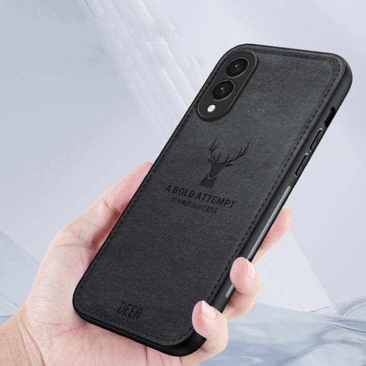 Deer Head Cloth Skin All-inclusive Phone Case, For Samsung Galaxy S25 Edge 5G, For Samsung Galaxy A56 5G, For Samsung Galaxy A26 5G, For Samsung Galaxy A36, For Samsung Galaxy S25 5G, For Samsung Galaxy S25+ 5G, For Samsung Galaxy S25 Ultra 5G         ...