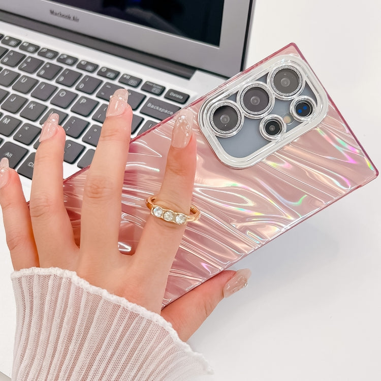 Plating Glitter Texture Ring Holder TPU Phone Case with Lens Film, For Samsung Galaxy A15 5G