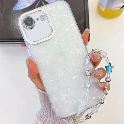 Plating Glitter Texture Chain Wristband TPU Phone Case with Lens Film, For iPhone 16e
