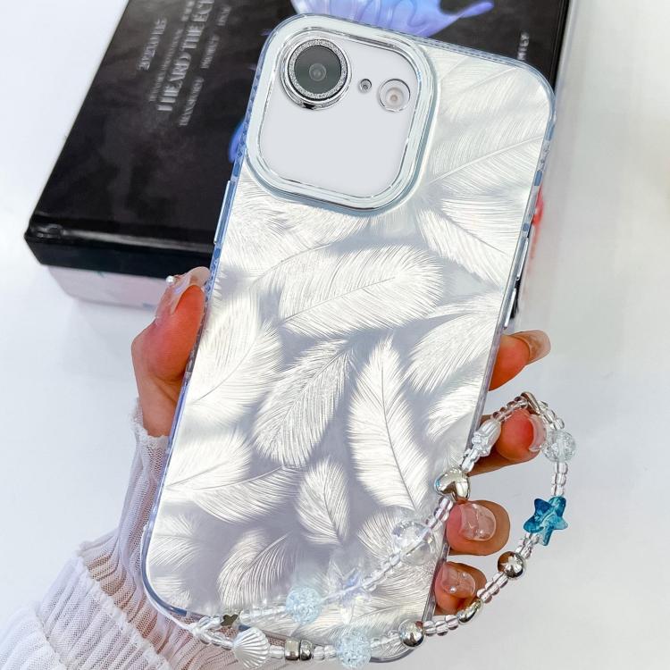Plating Glitter Texture Chain Wristband TPU Phone Case with Lens Film, For iPhone 16e