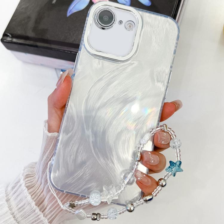 Plating Glitter Texture Chain Wristband TPU Phone Case with Lens Film, For iPhone 16e