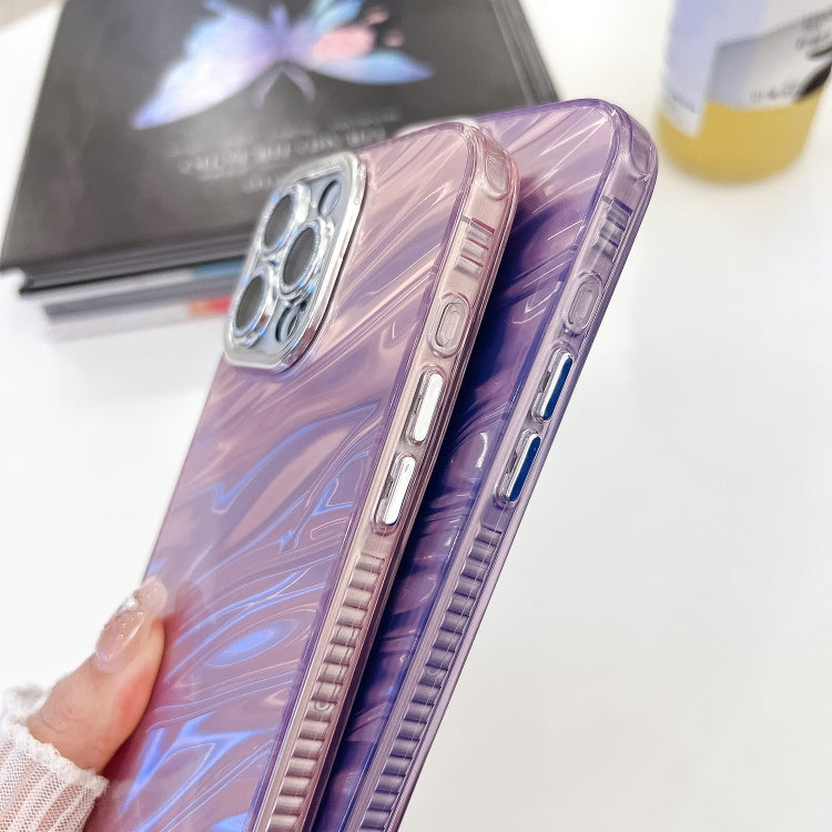 Plating Glitter Texture Chain Wristband TPU Phone Case with Lens Film, For iPhone 15 Pro Max