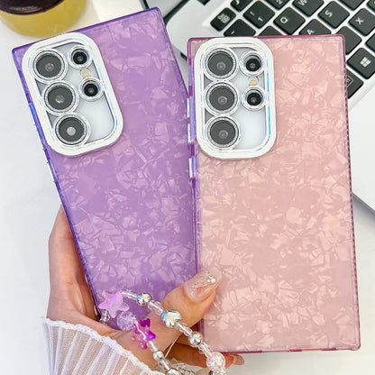 Plating Glitter Texture Chain Wristband TPU Phone Case with Lens Film, For Samsung Galaxy S25 Ultra 5G
