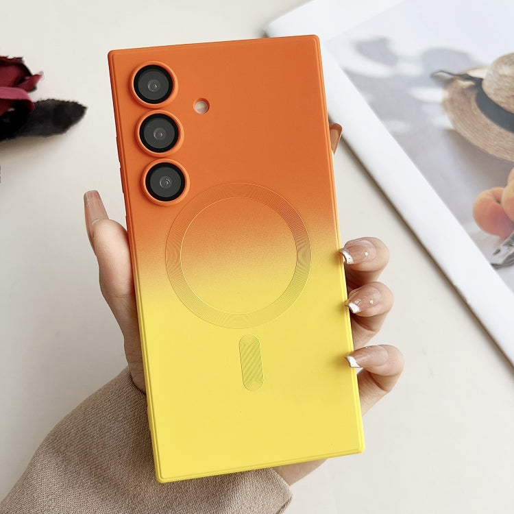 Liquid TPU Silicone Gradient MagSafe Phone Case, For Samsung Galaxy S24 Ultra 5G, For Samsung Galaxy S24+ 5G, For Samsung Galaxy S24 5G, For Samsung Galaxy S21 FE 5G