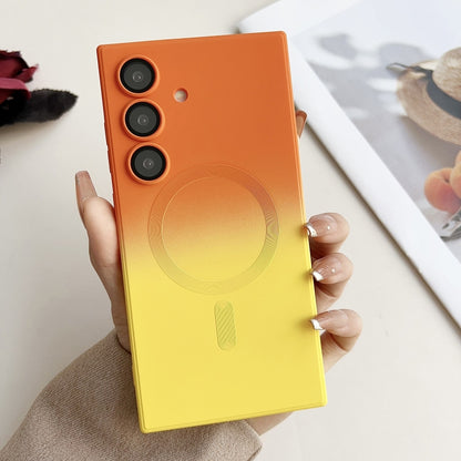 Liquid TPU Silicone Gradient MagSafe Phone Case, For Samsung Galaxy S24 Ultra 5G, For Samsung Galaxy S24+ 5G, For Samsung Galaxy S24 5G, For Samsung Galaxy S21 FE 5G