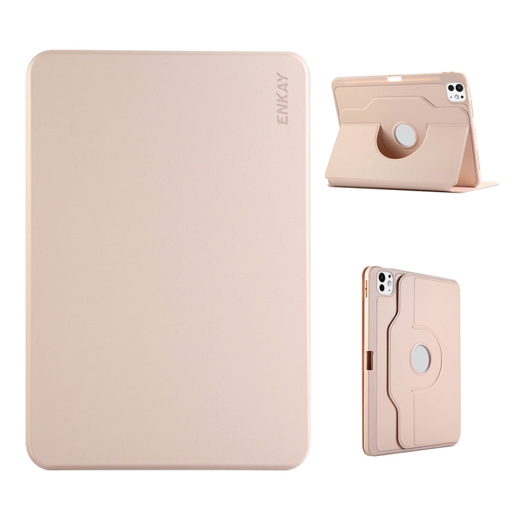 ENKAY 360 Rotation TPU Leather Smart Tablet Case with Pen Slot, For iPad Air 13 2026 / 2025 / 2024, For iPad Air 11 2026 / 2025 / 2024, For iPad Pro 13 2025 / 2024, For iPad Pro 11 2025 / 2024