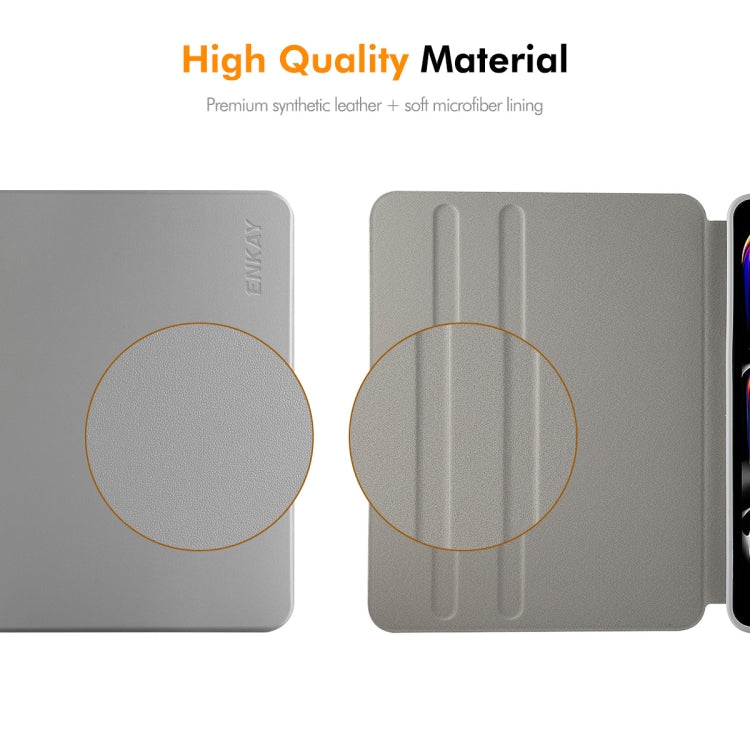 ENKAY 360 Rotation TPU Leather Smart Tablet Case with Pen Slot, For iPad Air 13 2026 / 2025 / 2024, For iPad Air 11 2026 / 2025 / 2024, For iPad Pro 13 2025 / 2024, For iPad Pro 11 2025 / 2024