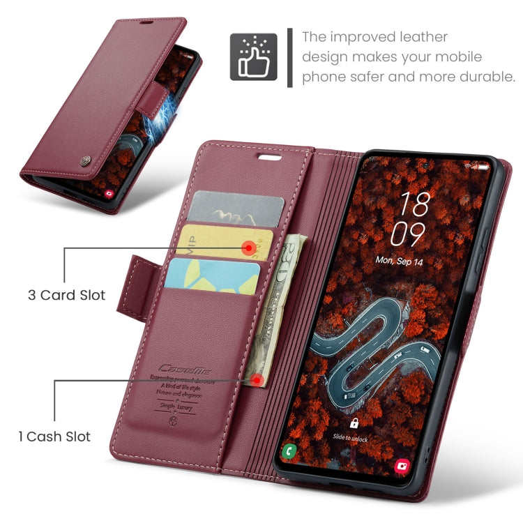 CaseMe 023 Butterfly Buckle Litchi Texture RFID Anti-theft Leather Phone Case, For Galaxy S24 FE 5G, For Galaxy A17