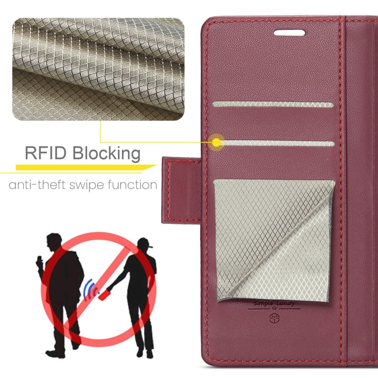 CaseMe 023 Butterfly Buckle Litchi Texture RFID Anti-theft Leather Phone Case, For Galaxy S24 FE 5G, For Galaxy A17