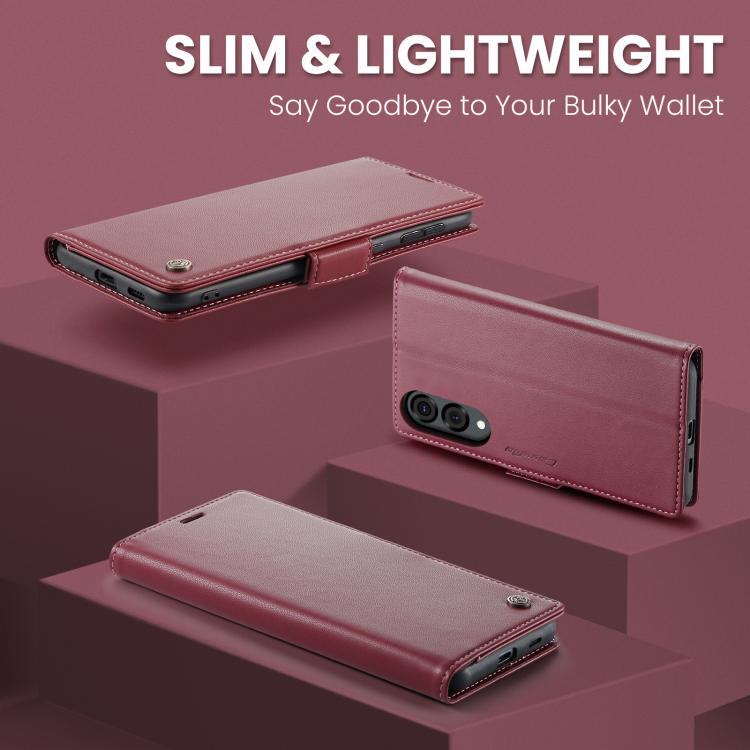 CaseMe 023 Butterfly Buckle Litchi Texture RFID Anti-theft Leather Phone Case, For Galaxy S25 Edge 5G, For Galaxy A56 5G, For Galaxy A26 5G, For Galaxy A36 5G