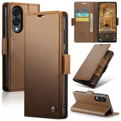 CaseMe 023 Butterfly Buckle Litchi Texture RFID Anti-theft Leather Phone Case, For Galaxy Z Fold7, For Galaxy S25 Edge 5G, For Galaxy A56 5G, For Galaxy A26 5G