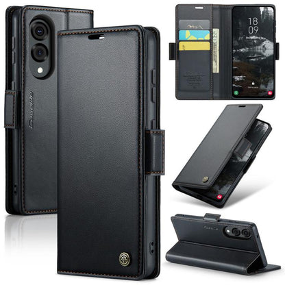 CaseMe 023 Butterfly Buckle Litchi Texture RFID Anti-theft Leather Phone Case, For Galaxy Z Fold7, For Galaxy S25 Edge 5G, For Galaxy A56 5G, For Galaxy A26 5G