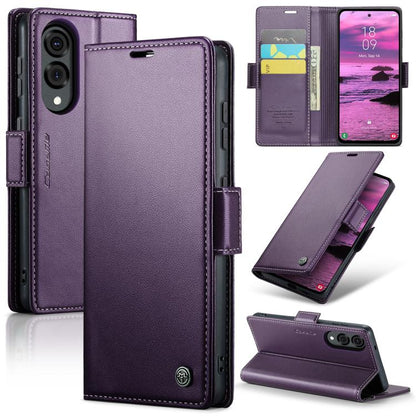 CaseMe 023 Butterfly Buckle Litchi Texture RFID Anti-theft Leather Phone Case, For Galaxy Z Fold7, For Galaxy S25 Edge 5G, For Galaxy A56 5G, For Galaxy A26 5G