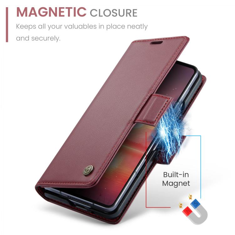 CaseMe 023 Butterfly Buckle Litchi Texture RFID Anti-theft Leather Phone Case, For Galaxy Z Fold7, For Galaxy S25 Edge 5G, For Galaxy A56 5G, For Galaxy A26 5G