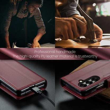 CaseMe 023 Butterfly Buckle Litchi Texture RFID Anti-theft Leather Phone Case, For Galaxy Z Fold7, For Galaxy S25 Edge 5G, For Galaxy A56 5G, For Galaxy A26 5G