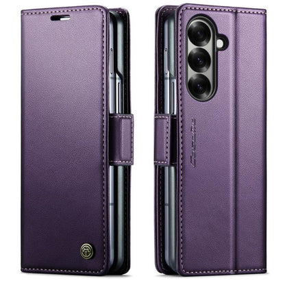 CaseMe 023 Butterfly Buckle Litchi Texture RFID Anti-theft Leather Phone Case, For Galaxy Z Fold7, For Galaxy S25 Edge 5G, For Galaxy A56 5G, For Galaxy A26 5G