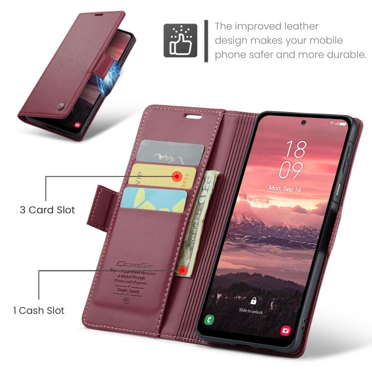 CaseMe 023 Butterfly Buckle Litchi Texture RFID Anti-theft Leather Phone Case, For Galaxy A17