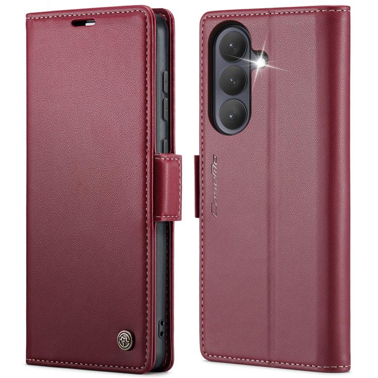 CaseMe 023 Butterfly Buckle Litchi Texture RFID Anti-theft Leather Phone Case, For Samsung Galaxy S26+ 5G, For Samsung Galaxy S26 Ultra 5G, For Samsung Galaxy S26 5G, For Samsung Galaxy S25 FE 5G