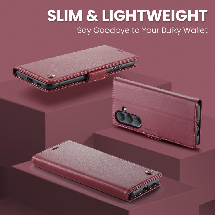 CaseMe 023 Butterfly Buckle Litchi Texture RFID Anti-theft Leather Phone Case, For Samsung Galaxy S26+ 5G, For Samsung Galaxy S26 Ultra 5G, For Samsung Galaxy S26 5G, For Samsung Galaxy S25 FE 5G