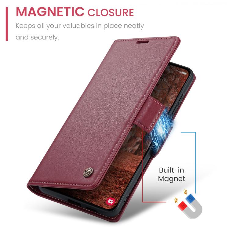 CaseMe 023 Butterfly Buckle Litchi Texture RFID Anti-theft Leather Phone Case, For Samsung Galaxy S26+ 5G, For Samsung Galaxy S26 Ultra 5G, For Samsung Galaxy S26 5G, For Samsung Galaxy S25 FE 5G