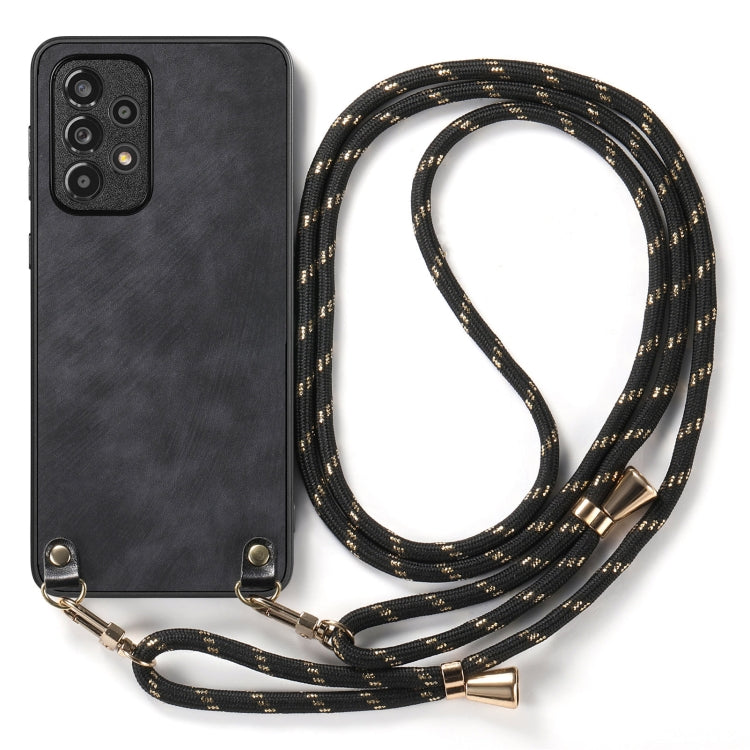 Vintage Leather PC Back Cover Phone Case with Crossbody Strap, For Samsung Galaxy A53, For Samsung Galaxy A52 5G / 4G, For Samsung Galaxy A72 5G / 4G, For Samsung Galaxy Note20 Ultra