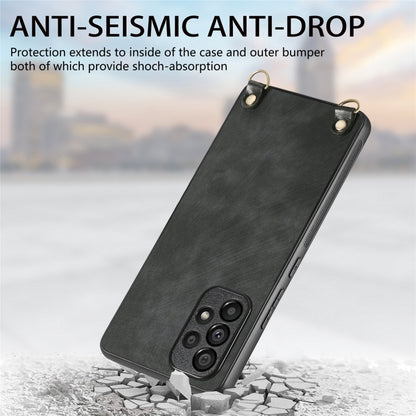 Vintage Leather PC Back Cover Phone Case with Crossbody Strap, For Samsung Galaxy A53, For Samsung Galaxy A52 5G / 4G, For Samsung Galaxy A72 5G / 4G, For Samsung Galaxy Note20 Ultra