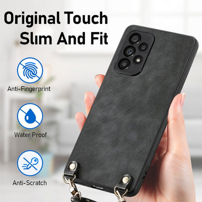 Vintage Leather PC Back Cover Phone Case with Crossbody Strap, For Samsung Galaxy A53, For Samsung Galaxy A52 5G / 4G, For Samsung Galaxy A72 5G / 4G, For Samsung Galaxy Note20 Ultra