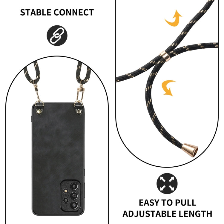 Vintage Leather PC Back Cover Phone Case with Crossbody Strap, For Samsung Galaxy A53, For Samsung Galaxy A52 5G / 4G, For Samsung Galaxy A72 5G / 4G, For Samsung Galaxy Note20 Ultra