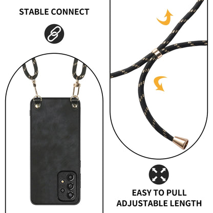 Vintage Leather PC Back Cover Phone Case with Crossbody Strap, For Samsung Galaxy A53, For Samsung Galaxy A52 5G / 4G, For Samsung Galaxy A72 5G / 4G, For Samsung Galaxy Note20 Ultra