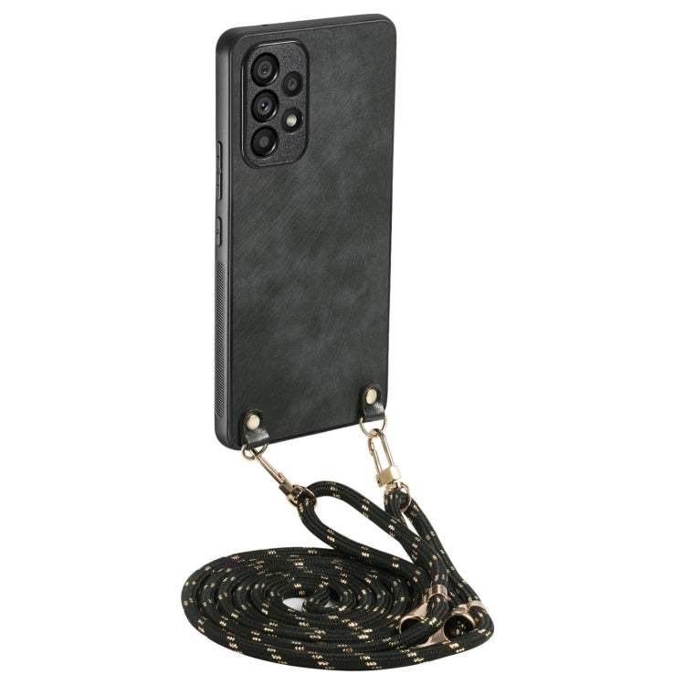 Vintage Leather PC Back Cover Phone Case with Crossbody Strap, For Samsung Galaxy A53, For Samsung Galaxy A52 5G / 4G, For Samsung Galaxy A72 5G / 4G, For Samsung Galaxy Note20 Ultra