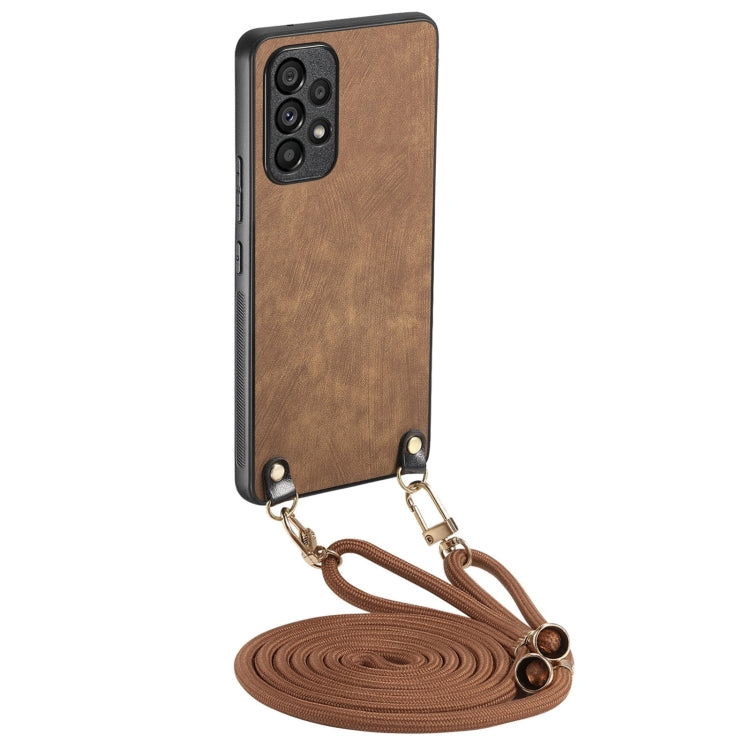Vintage Leather PC Back Cover Phone Case with Crossbody Strap, For Samsung Galaxy A53, For Samsung Galaxy A52 5G / 4G, For Samsung Galaxy A72 5G / 4G, For Samsung Galaxy Note20 Ultra