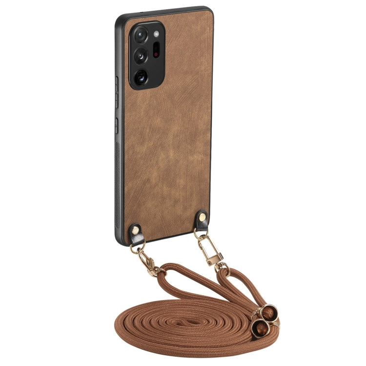 Vintage Leather PC Back Cover Phone Case with Crossbody Strap, For Samsung Galaxy A53, For Samsung Galaxy A52 5G / 4G, For Samsung Galaxy A72 5G / 4G, For Samsung Galaxy Note20 Ultra