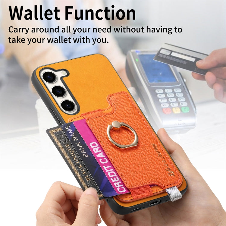 Retro Cross Leather Ring Horizontal Insert Card Bag MagSafe Phone Case, For Samsung Galaxy S23 5G, For Samsung Galaxy A16, For Samsung Galaxy M34 / F34 5G